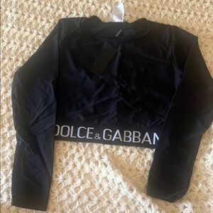 Dolce & Gabbana Black Logo Crop Top